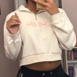 crop half zip up